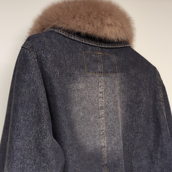 TaylorMade Denim Jacket with Brown Faux Fur Collar - Picture 11 of 11